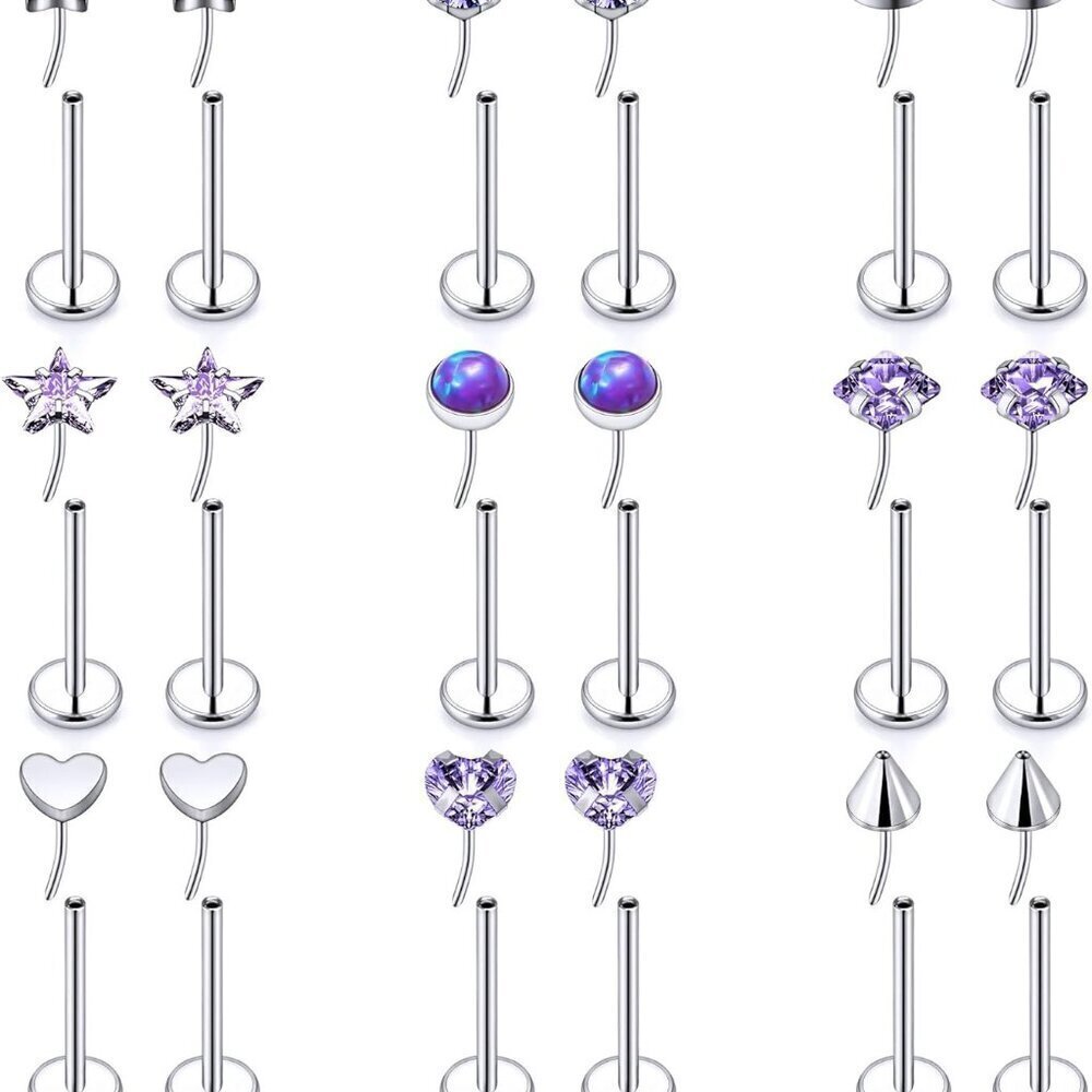 Nose Rings Hypoallergenic Surgical Steel 20/18/16g Gauge 5/16in Post Jewelry